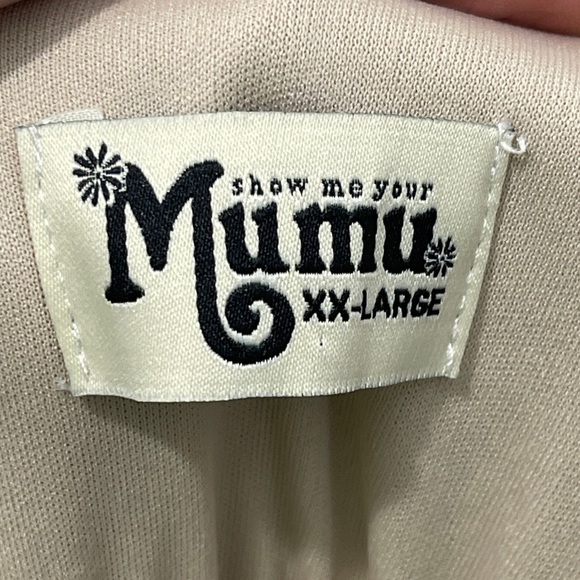 Show Me Your Mumu Caitlin Ruffle Maxi Dress Bone Neutral Bridesmaid Dress XXL - Picture 5 of 8